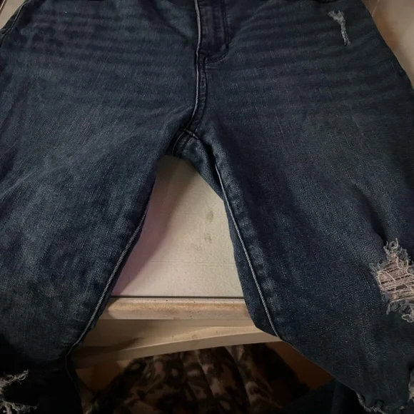 PacSun Denim Distressed Skinny Jeans High Rise w/Frayed Ankle Great Condition - Picture 2 of 6